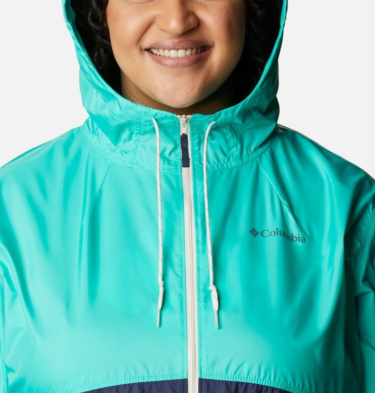 Women's Columbia Flash Forward Windbreaker Jackets Turquoise / Navy | Plus Size CA-W5L6C